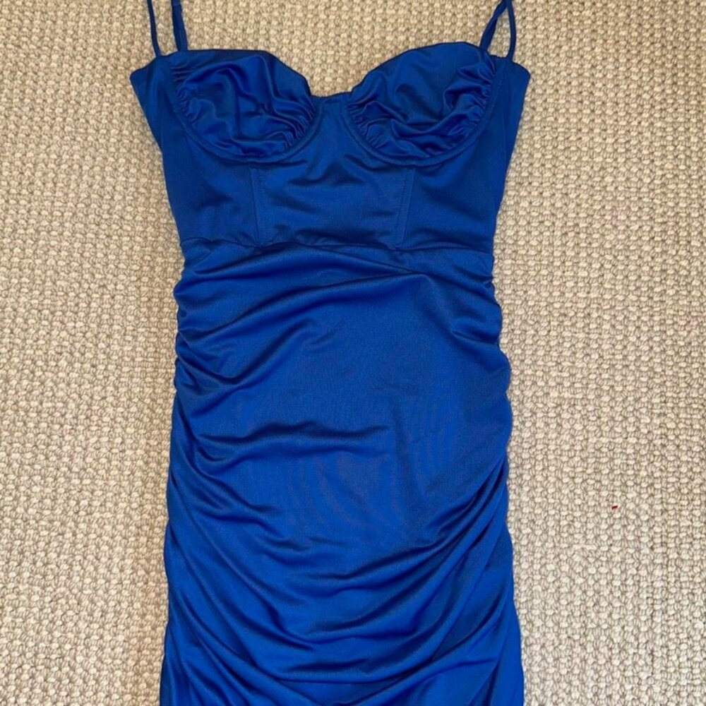 LUCY IN THE SKY - BLUE CORSET MINI DRESS